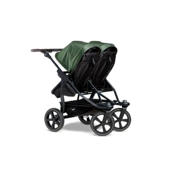 TFK - duo 2 - Zwillings/Geschwister-Kinderwagen OLIVE (Luftkammerreifen)