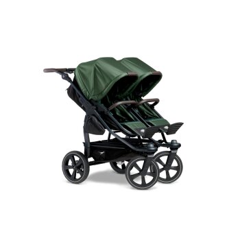 TFK - duo 2 - Zwillings/Geschwister-Kinderwagen OLIVE (Luftkammerreifen)