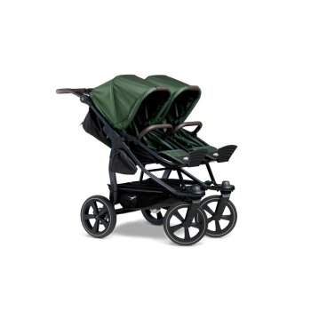 TFK - duo 2 - Zwillings/Geschwister-Kinderwagen OLIVE (Luftkammerreifen)