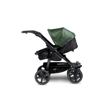 TFK - duo 2 - Zwillings/Geschwister-Kinderwagen OLIVE (Luftkammerreifen)