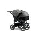 TFK - duo 2 - Zwillings/Geschwister-Kinderwagen PREMIUM-GRAU (Luftkammerreifen)