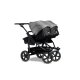 TFK - duo 2 - Zwillings/Geschwister-Kinderwagen PREMIUM-GRAU (Luftkammerreifen)