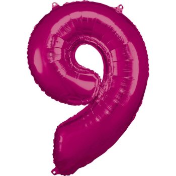 Amscan - Folienballon Pink Zahl 9 (5)