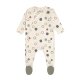 Lässig - Baby Schlafanzug mit Füßen GOTS - Pyjama Cozy Colors, Circles offwhite Gr. 62-68 (A)