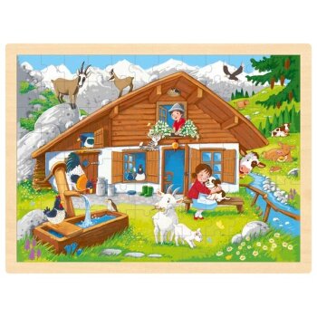 Goki - Holz-Einlegepuzzle Auf der Alm (A)