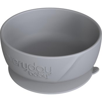 everydaybaby - Silikon Esslernschüssel mit Saugfuß, QUIET GREY