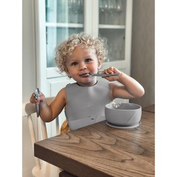 everydaybaby - Silikon Esslernschüssel mit Saugfuß, QUIET GREY