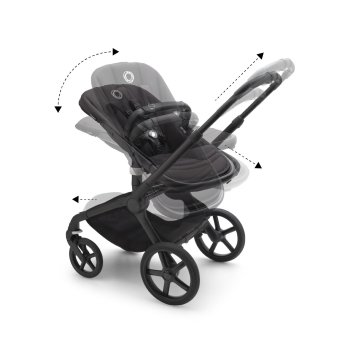 BUGABOO - Fox 5 Kinderwagen mit Liegewanne und Sitz CORE (SCHWARZ / GRAU-MELIERT / MORGENROT)