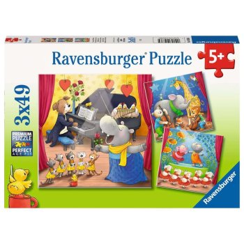 Ravensburger - Tiere auf der Bühne PUZZLE (3 x 49...