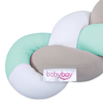 babybay - Nestchenschlange geflochten passend für Kinderbetten, weiß/beige/mint