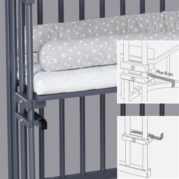 babybay - Beistellbett Original SCHIEFERGRAU-LACKIERT