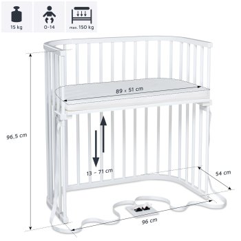 babybay - Beistellbett Boxspring WEISS-LACKIERT