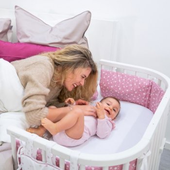 babybay - Nestchen weiß Glitzersterne silber (Maxi,Boxspring,Comfort)