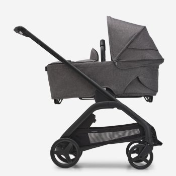 BUGABOO - Dragonfly Kinderwagen mit Liegewanne und Sitz (SCHWARZ / GRAU-MELIERT)