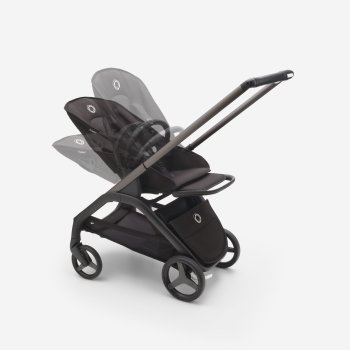 BUGABOO - Dragonfly Kinderwagen mit Liegewanne und Sitz (SCHWARZ / GRAU-MELIERT)