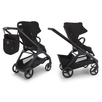 BUGABOO - Dragonfly Kinderwagen mit Liegewanne und Sitz (GRAPHIT / GRAU-MELIERT)