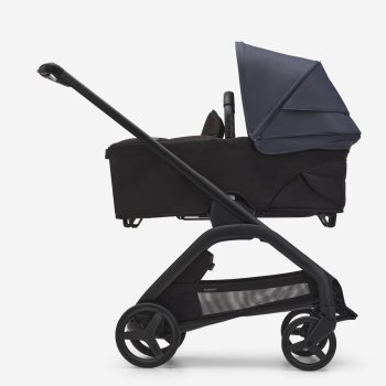 BUGABOO - Dragonfly Kinderwagen mit Liegewanne und Sitz (SCHWARZ / SCHWARZ / STURMBLAU)