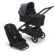 BUGABOO - Dragonfly Kinderwagen mit Liegewanne und Sitz (SCHWARZ / SCHWARZ / STURMBLAU)