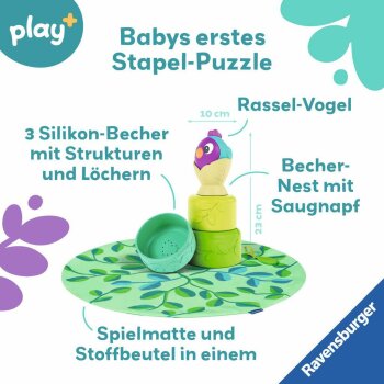 Ravensburger - Play+ Baby-Stapel-Puzzle: Vogelnest