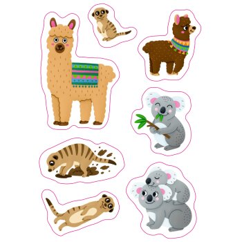 Coppenrath - Mini-Künstler - Meine ersten Stickerbilder "Einhorn/Dino/Tiere/Fahrzeuge", sort. (40)