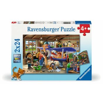 Ravensburger - Eisenbahn- und Flugzeugservice PUZZLE (2 x...