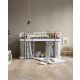 Oliver Furniture - Original halbhohes Hochbett 138 cm, 90x200 cm, Weiß / Eiche - Leiter/Vorne